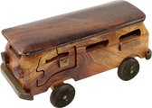 Beelden - Bus - Hout - Bruin - 13x6x6 cm - Indonesie - Sarana - Fairtrade