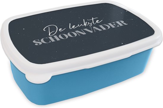 Broodtrommel Blauw - Lunchbox - Brooddoos - Vaderdag kados - Quote -  Schoonvader - De... | bol.com