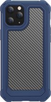 Apple iPhone 12 Hoesje - Mobigear - Rugged Racing Serie - Hard Kunststof Backcover - Blauw - Hoesje Geschikt Voor Apple iPhone 12