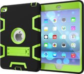 Apple iPad Mini 4 (2015) Hoes - Mobigear - Shockproof Serie - Hard Kunststof Backcover - Zwart /  Groen - Hoes Geschikt Voor Apple iPad Mini 4 (2015)