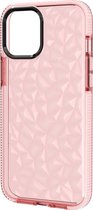 Mobigear Hoesje geschikt voor Apple iPhone 12 Telefoonhoesje Hardcase | Mobigear Diamond Backcover | iPhone 12 Case | Back Cover - Roze