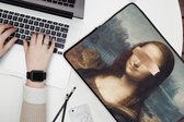 Laptophoes 17 inch - Mona Lisa - Leonardo da Vinci - Rosegoud - Laptop sleeve - Binnenmaat 42,5x30 cm - Zwarte achterkant