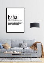 NostaljiNL Poster incl. Frame: Baba: Cocugu olan erkek. Kol kanat gerek saygin kisi..
