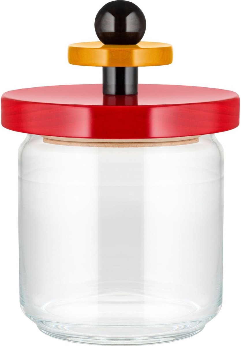Alessi Voorraadpot Twergi - ES16/75 - Rood - ø 12 cm / 750 ml - door Ettore Sotsass