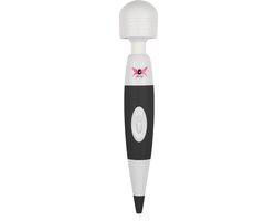 Pixey Wand Massager Black Edition – Krachtige Vibrator met Flexibele TPE-Kop, Variabele Snelheid, 8000 RPM, Bedraad, EU Stekker, 2 m Kabel