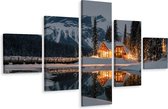 Schilderij - Prachtig meer in Canada, Winterlandschap, Premium Print