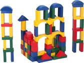 Marionette Wooden Toys Houten Speelgoed-Blokken - vanaf 2 Jaar - 100 Stuks - in Opbergton - Rood-Geel-Groen-Blauw