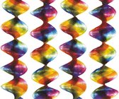 decoratiespiralen regenboog 5 x 60 cm 4 stuks