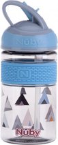 beker 2N1 harde tuit 360 ml blauw/grijs