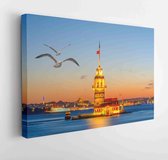 Canvas schilderij - Maiden's Tower in istanbul, Turkey (KIZ KULESI - USKUDAR)  -     1412671814 - 80*60 Horizontal