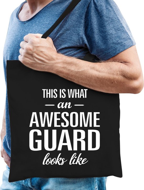 Awesome guard / sac cadeau awesome guard noir pour femme et homme - sac cadeau garde / anniversaire / profession