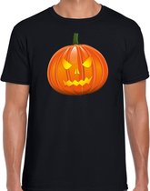 Halloween - Pompoen halloween verkleed t-shirt zwart voor heren - horror shirt / kleding / kostuum 2XL