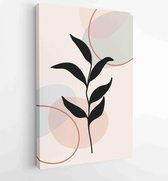 Canvas schilderij - Botanical wall art vector set. Foliage line art drawing with abstract shape. 2 -    – 1861710919 - 50*40 Vertical