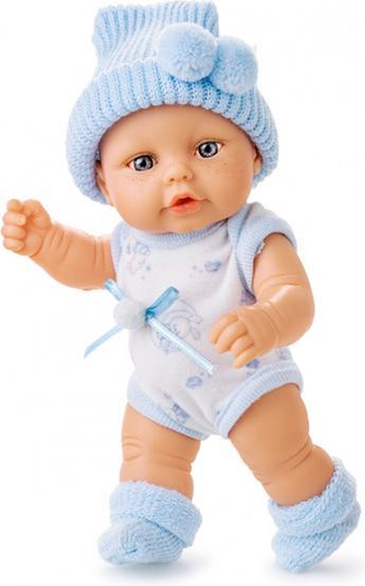 Afbeelding van product Berjuan  babypop Mini Baby 20 cm meisjes blauw