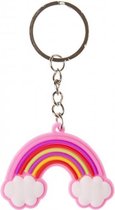 sleutelhanger regenboog 5 cm roze