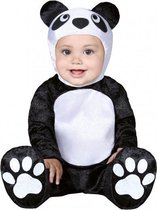 onesie panda junior polyester zwart mt 6-12 maanden