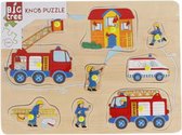 vormenpuzzel Brandweer junior hout 8 stukjes