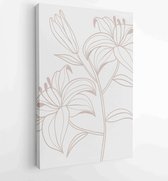 Canvas schilderij - oliage line art drawing with abstract shape. Abstract Plant Art design for print, cover, wallpaper, Minimal and natural wall art. 4 -    – 1820081975 - 80*60 Ve