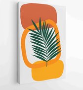 Canvas schilderij - Foliage line art drawing with abstract shape. Abstract Plant Art design for print, cover, wallpaper, Minimal and natural wall art. 2 -    – 1820081984 - 80*60 V