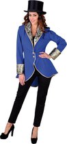 Middeleeuwen & Renaissance Kostuum | Fancy Freule Brokaat Jas Kobalt Blauw Vrouw | XXXXL | Carnaval kostuum | Verkleedkleding
