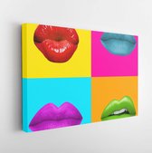 Canvas schilderij - Contemporary art collage. Colorful lips.  -     1653796708 - 80*60 Horizontal