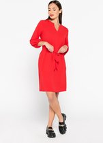LOLALIZA - Rechte jurk met riem - Rood - Maat 38