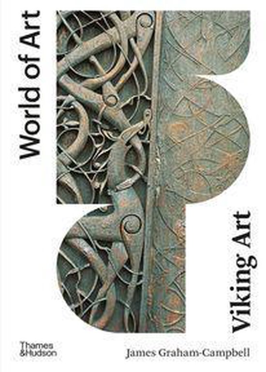 Boek 'World of Art - Viking Art' van James Graham-Campbell, met een close-up van een gedetailleerd Viking-kunstwerk met een hert.