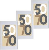 3x stuks houten fotolijst wit geschikt voor een foto van 50 x 70 cm of 60 x 90 cm