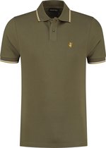 Save The Duck Poloshirt - Mannen - olijfgroen/geel/wit
