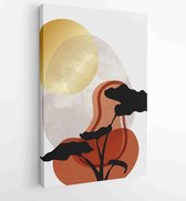 Canvas schilderij - Botanical and gold abstract wall arts vector collection  3-    – 1880831221 - 80*60 Vertical