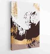 Canvas schilderij - Gold Mountain wall art vector set. Earth tones landscapes backgrounds set with moon and sun. 1 -    – 1848379459 - 80*60 Vertical