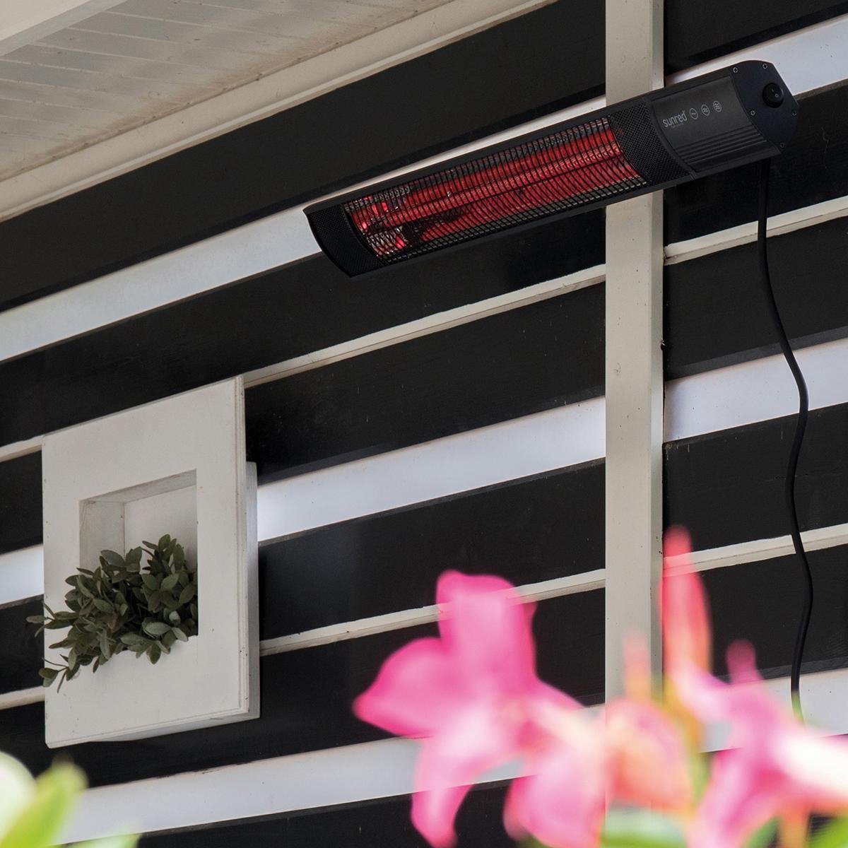 Sunred - Terrasverwarmer - Dark lijn - Zwart - Wand model - Carbon rosé goud technologie - 2500 W - ECO - 3 standen - Afstand bestuurbaar - Elektrische heater – foto 6