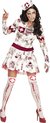 Widmann - Zombie Kostuum - Zombie Izzy Verpleegster - Vrouw - Rood, Wit / Beige - XL - Halloween - Verkleedkleding