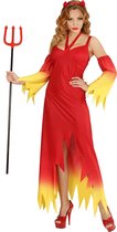 Widmann - Duivel Kostuum - Fire Devil Duivelse Dame - Vrouw - rood - XL - Halloween - Verkleedkleding