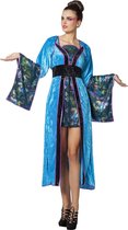 Wilbers - Aziatisch & Indisch Kostuum - Funky Miss Shanghai - Vrouw - blauw - Maat 48 - Carnavalskleding - Verkleedkleding