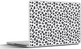 Laptop sticker - 10.1 inch - Panterprint - Grijs - Zwart - 25x18cm - Laptopstickers - Laptop skin - Cover