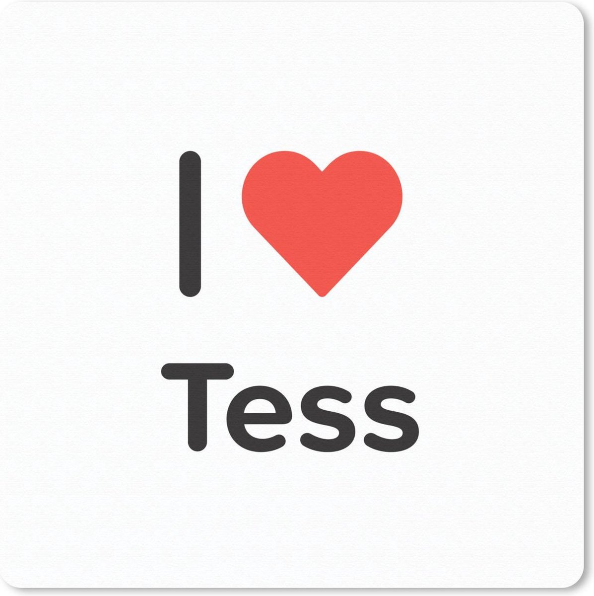 Muismat 20x20 cm - Mousepad I love - Tess - Meisje - Muismatten