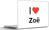 Laptop sticker - 11.6 inch - I love - Zoë - Meisje - 30x21cm - Laptopstickers - Laptop skin - Cover