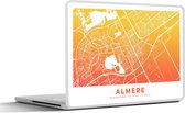 Laptop sticker - 17.3 inch - Stadskaart - Almere - Geel - Oranje - 40x30cm - Laptopstickers - Laptop skin - Cover