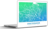 Autocollant pour ordinateur portable - 10,1 pouces - Plan de la ville - Zoetermeer - Blauw - Nederland - 25x18cm - Autocollants pour ordinateur portable - Skin pour ordinateur portable - Couverture