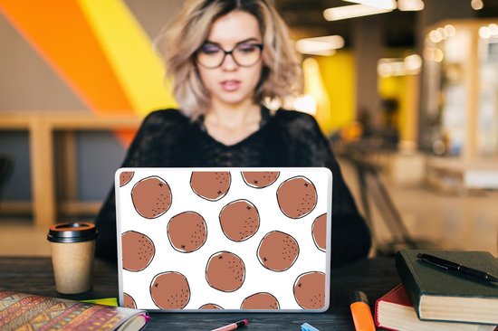 Laptop sticker - 10.1 inch - Kokosnoten - Zomer - Patroon - 25x18cm - Laptopstickers - Laptop skin - Cover