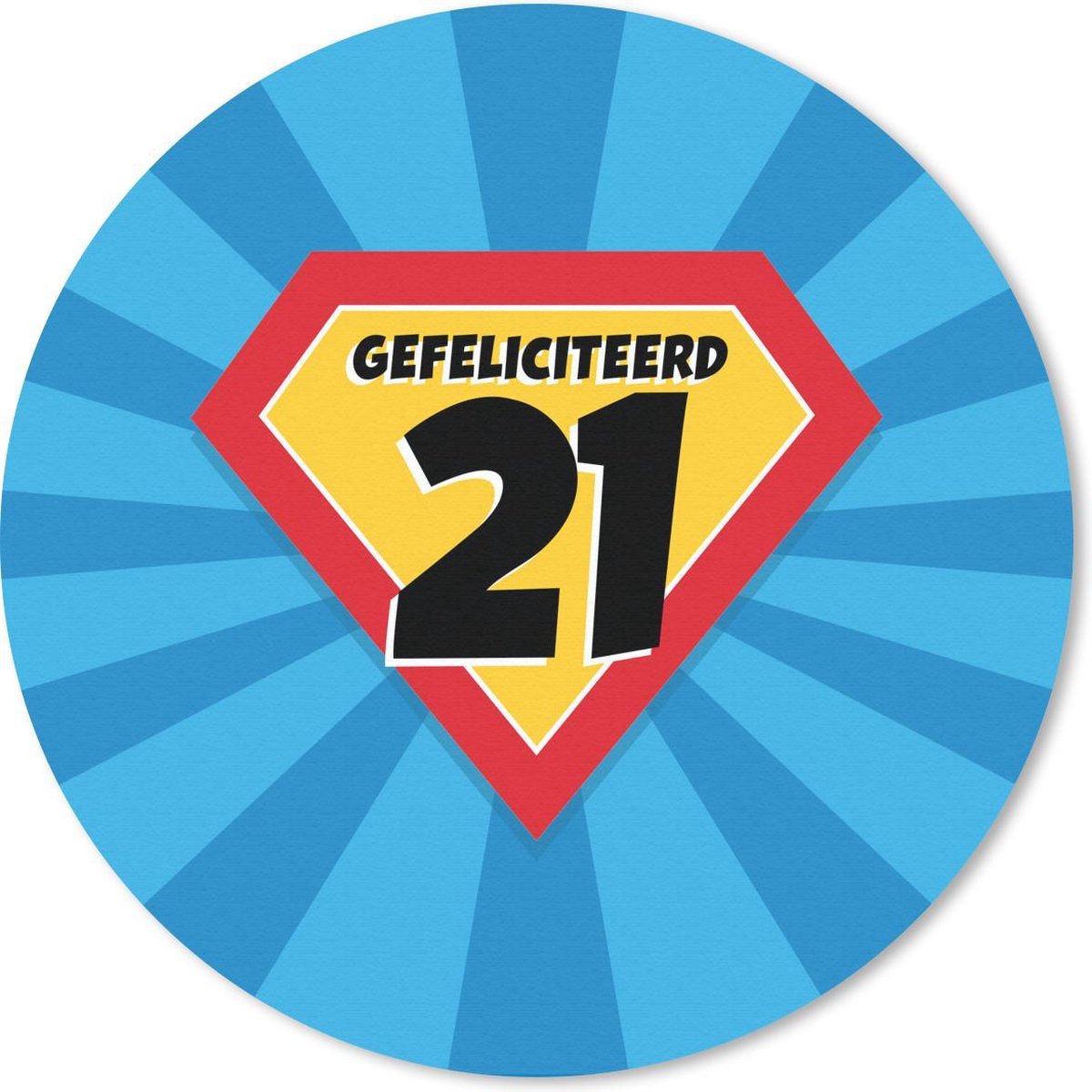 Muismat rond 20x20 cm - Mousepad Verjaardag - 21 jaar - Cadeau - Cape - Ronde muismatten