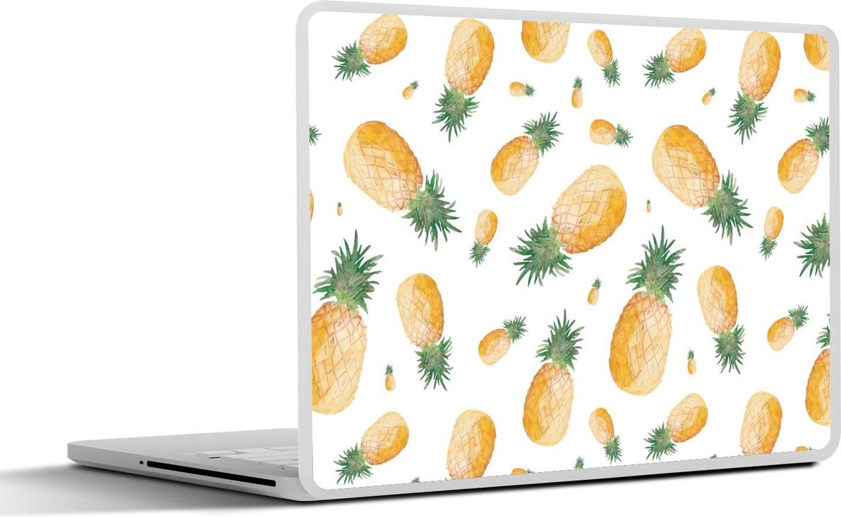 Laptop sticker - 11.6 inch - Ananassen - Fruit - Wit - 30x21cm - Laptopstickers - Laptop skin - Cover