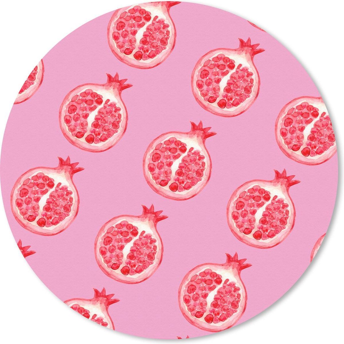 Muismat rond 50x50 cm - Mousepad Fruit - Roze - Sjablonen - Ronde muismatten