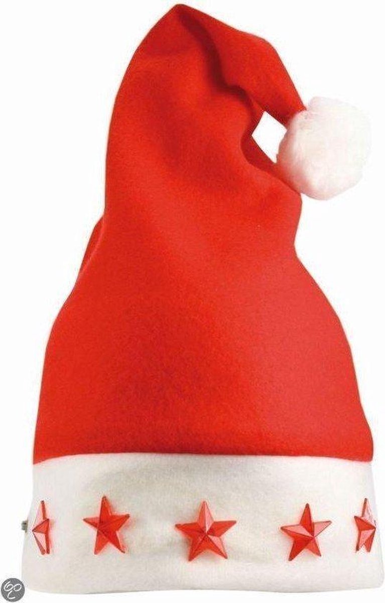 Benza Kerstmuts met lampje verlichting Rood 200 stuks