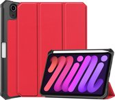 Case2go - Tablet hoes geschikt voor Apple iPad Mini 6 (2021) - 8.3 inch - Tri-Fold Book Case - Apple Pencil Houder - Rood