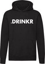DRINKR | Unisex | Trui | Sweater | Hoodie | Capuchon | Zwart | Drank | Alcohol | Wijn | Bier | Kroeg | Feest | Festival