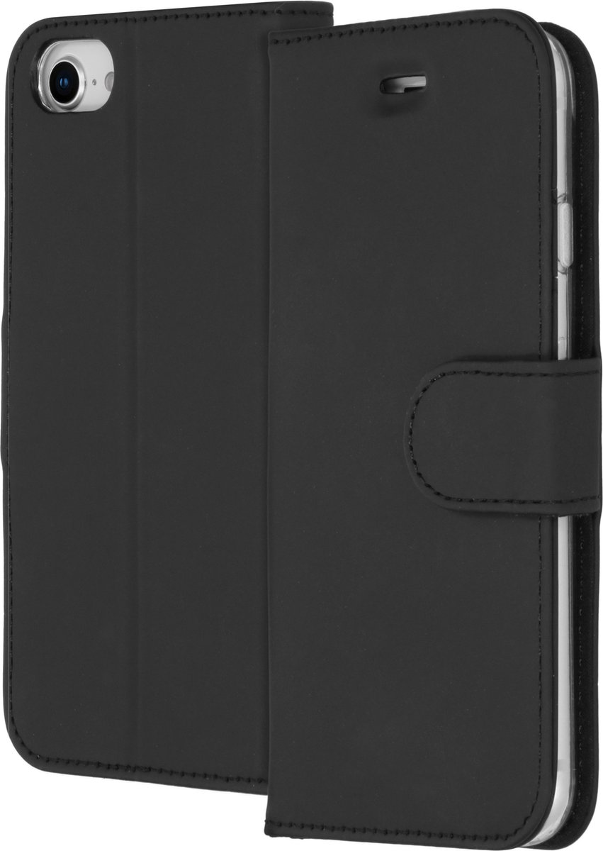 iPhone 8 hoesje bookcase - iPhone 7 hoesje bookcase - iPhone SE 2020 hoesje bookcase - hoesje iPhone 6s apple bookcase- hoesje iPhone SE 2020 - Kunstleer - Zwart - Accezz Wallet Softcase Bookcase