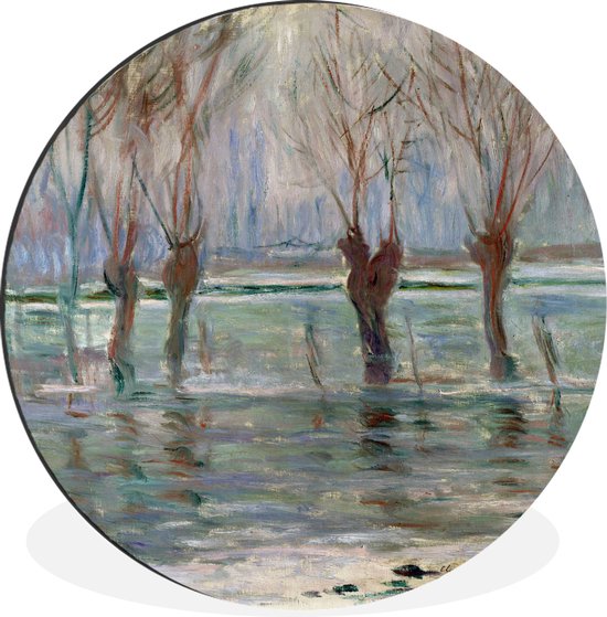 WallCircle - Wandcirkel - Muurcirkel - Watervloed - Claude Monet - Aluminium - Dibond - ⌀ 60 cm - Binnen en Buiten