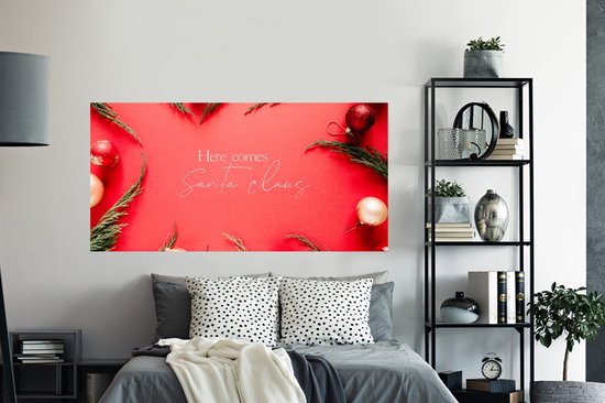 Stickers muraux - Film autocollant - Noël - Père Noël - Rouge - 160x80 cm - Film adhésif - Stickers muraux Chambre d'enfant - Papier peint autocollant